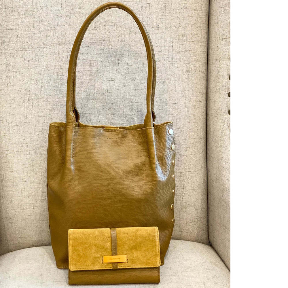 Hammitt Medium Oliver Tan Golden Valley Handbag Bag Leather Tote Brushed Gold NW - Picture 4 of 7